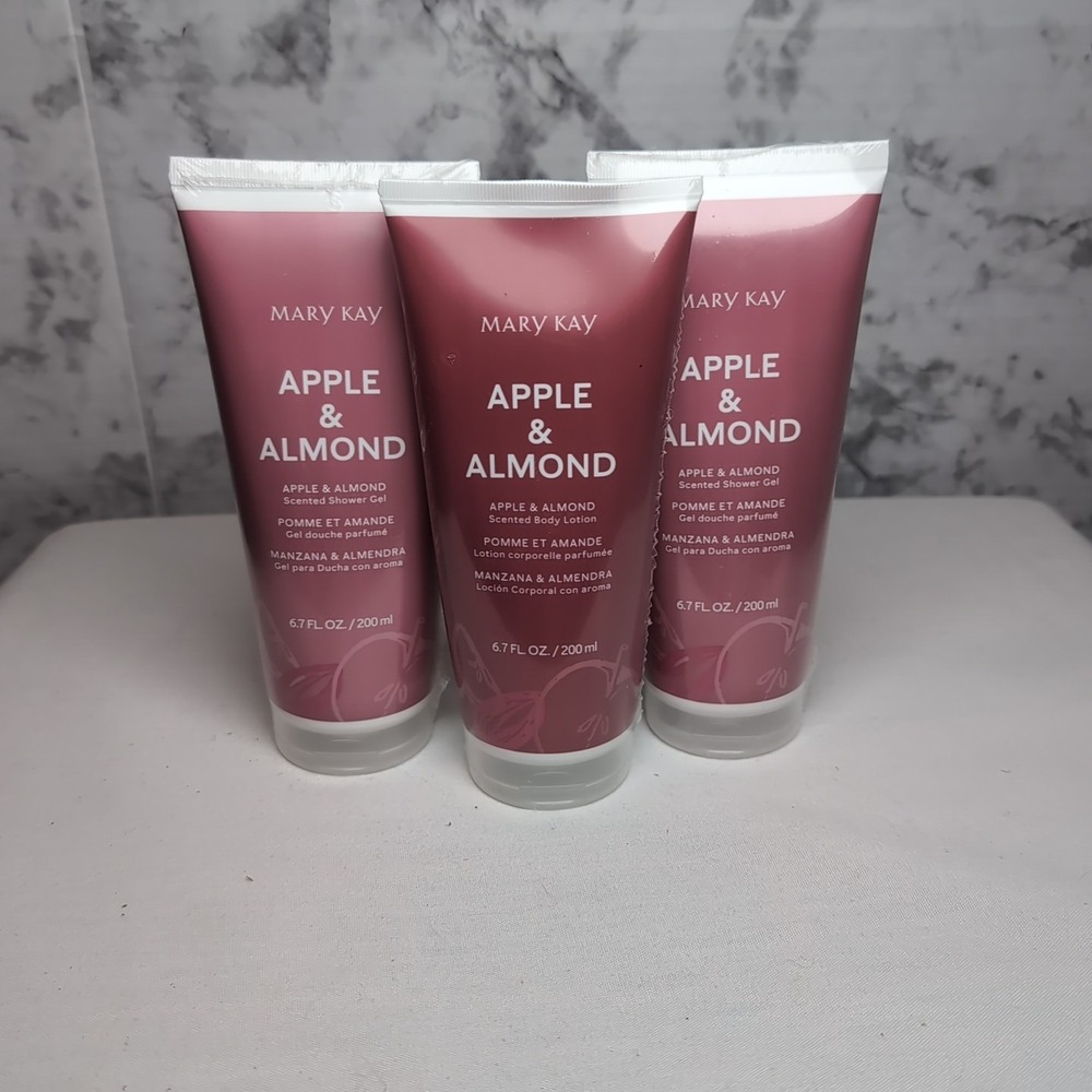 3x MARY KAY APPLE AND ALMOND SCENTED BODY LOTION~6.7 FL. OZ. EACH